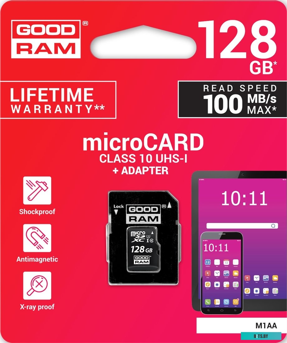 Карта памяти GoodRam M1AA microSDXC M1AA-1280R12 128GB (с адаптером)
