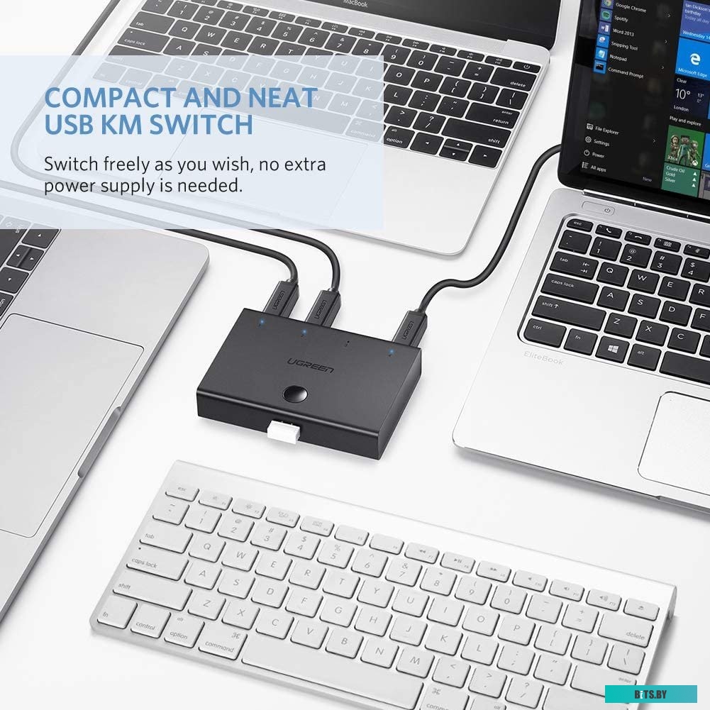 Адаптер Ugreen Sharing Switch 30346 USB Type-A - 4 x USB Type-B (1.5 м, черный)
