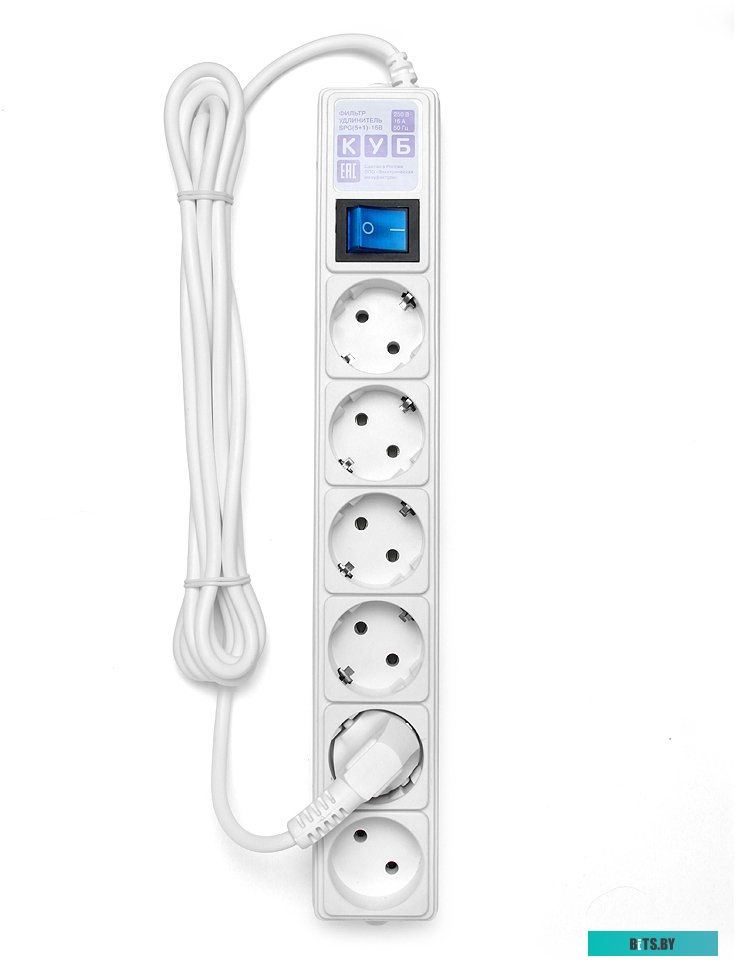 Удлинитель Power Cube Куб SPG(5+1)-16B, 6 розеток, белый [SPG(5+1)-16B-0,5М]