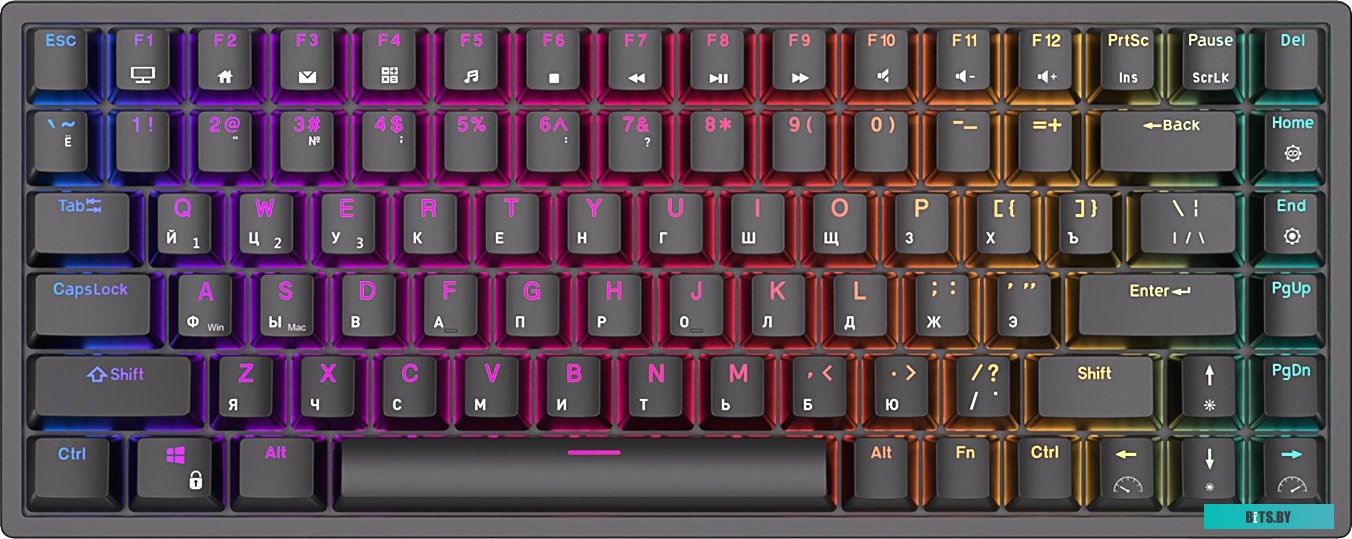 Клавиатура Royal Kludge RK84 RGB (черный, RK Red)