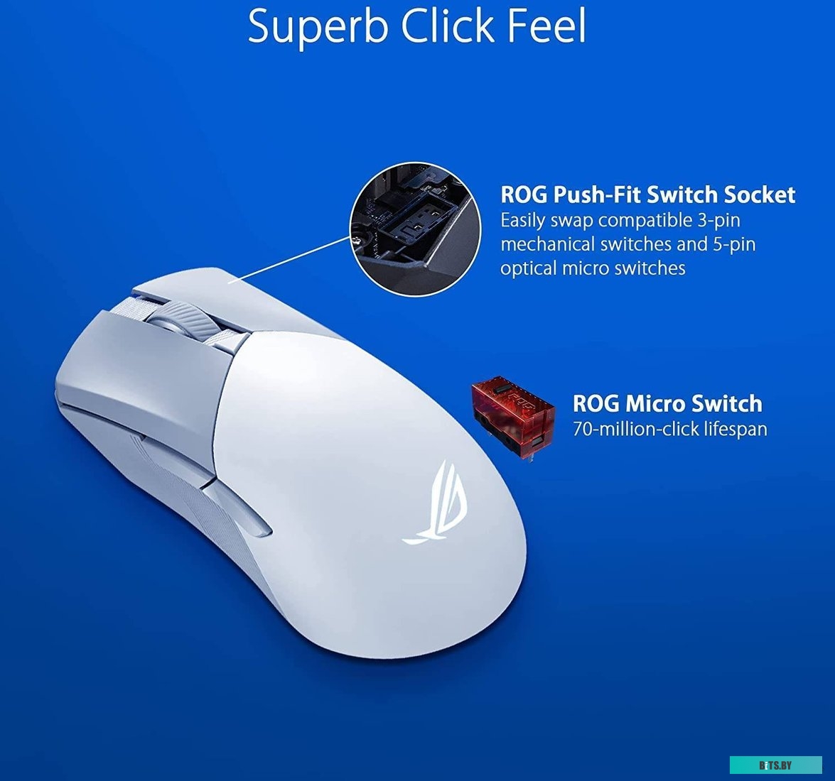 Мышь ASUS ROG Gladius III Wireless AimPoint Moonlight White