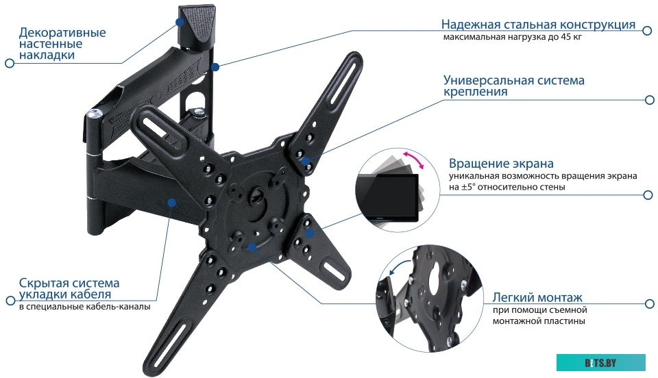 Кронштейн для телевизора Kromax ATLANTIS-40 (серый)