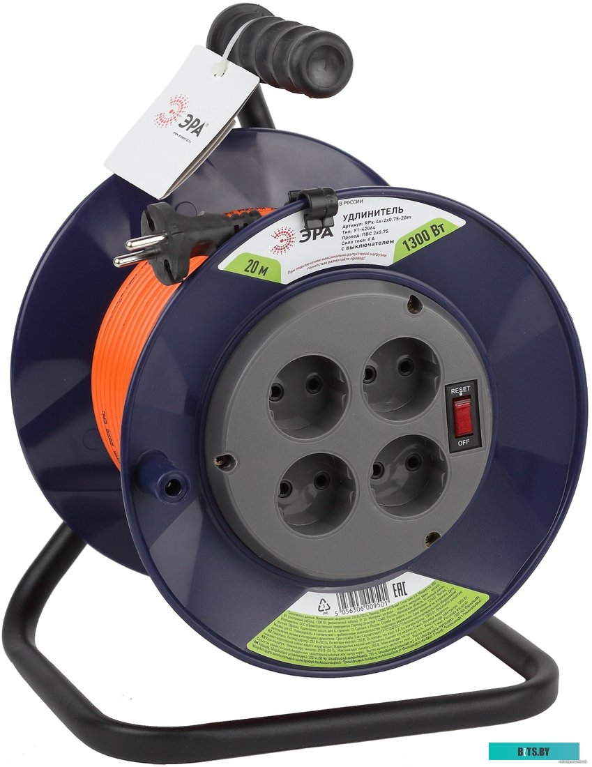 Удлинитель ЭРА RPx-4s-2x0.75-20m Б0046841