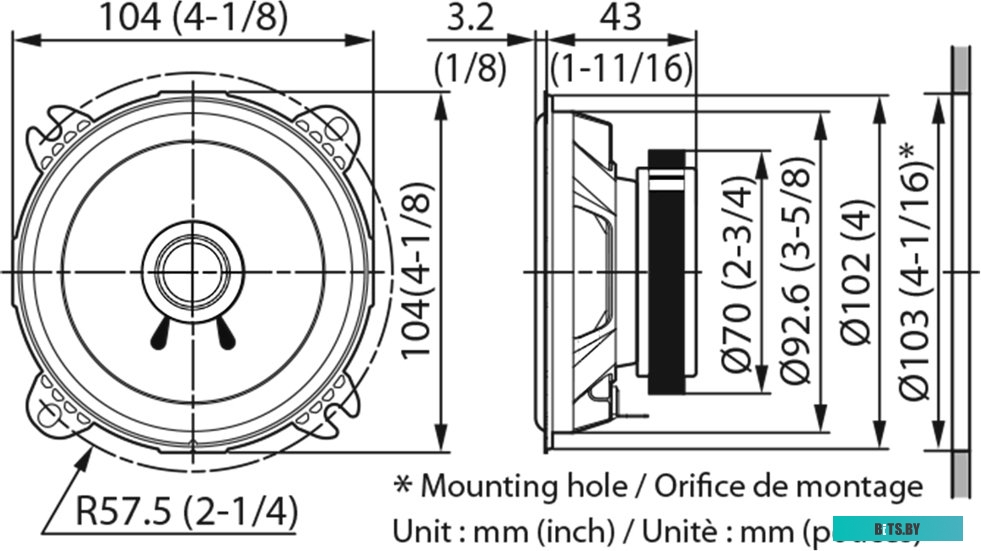 Коаксиальная АС Kenwood KFC-S1056