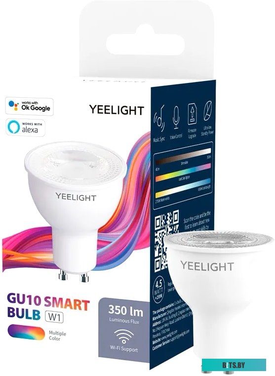 Светодиодная лампа Yeelight Smart Bulb W1 Multicolor YLDP004-A GU10 4.5 Вт