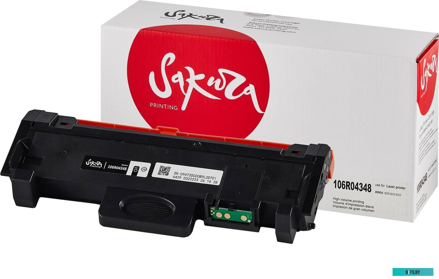 SA106R04348 Картридж Sakura SA106R04348 для Xerox B205, B210, B215, черный, 3000 к.