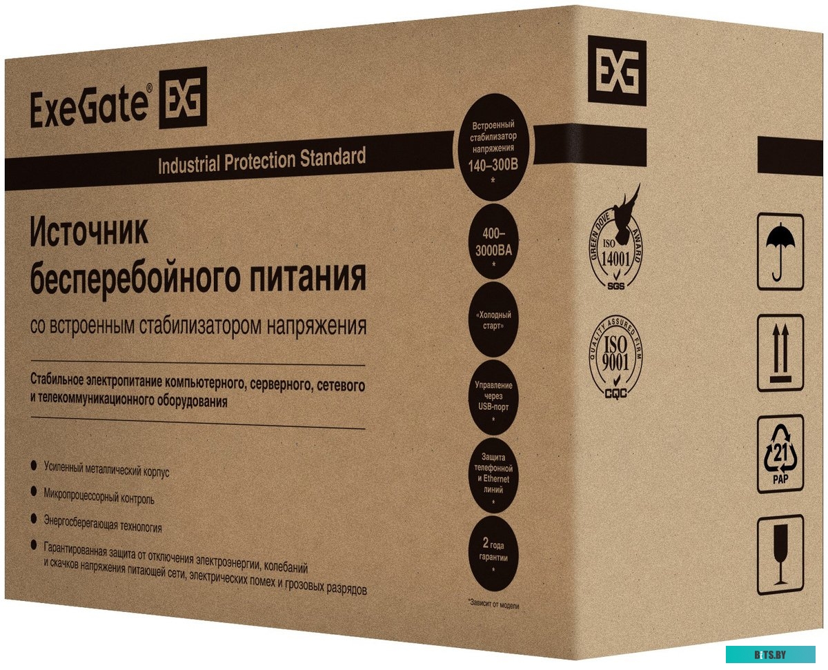 Источник бесперебойного питания (ИБП) ExeGate SpecialPro Smart LLB-1000.LCD.AVR.C13.RJ.USB <EP285484RUS>