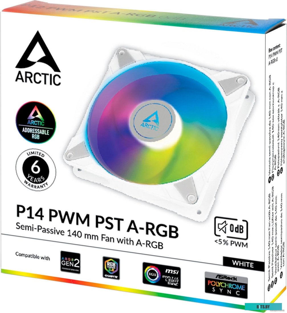 Вентилятор для корпуса Arctic P14 PWM PST A-RGB ACFAN00276A 