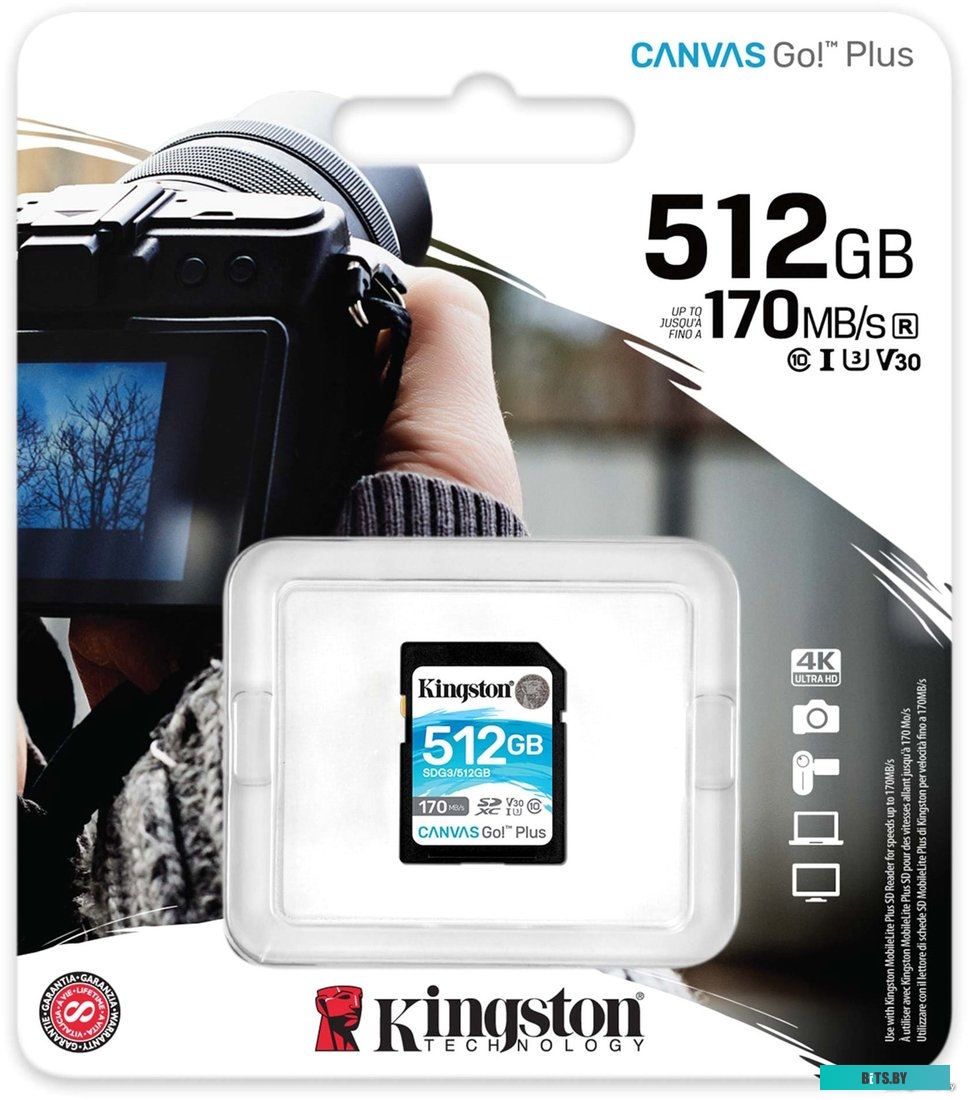 Карта памяти Kingston Canvas Go! Plus SDXC 512GB <SDG3/512GB>