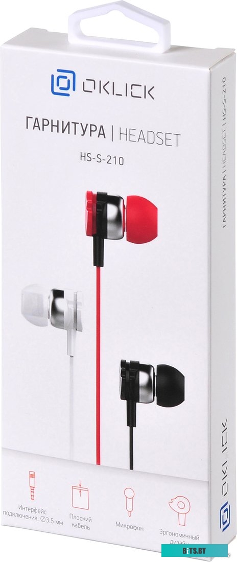 Наушники (Гарнитура) Oklick HS-S-210 (красный)