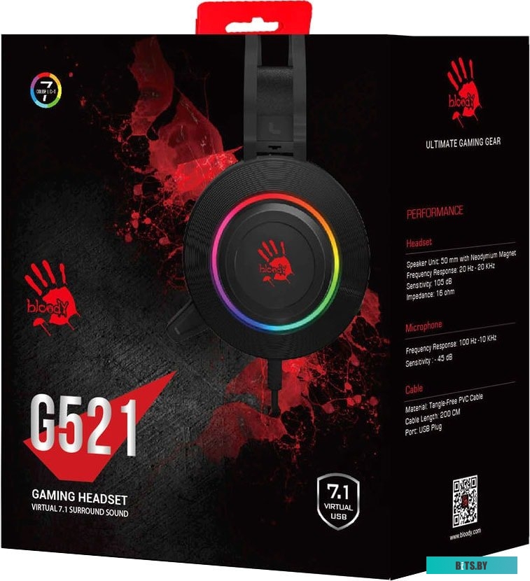 Наушники (Гарнитура) A4Tech Bloody G521 (черный)