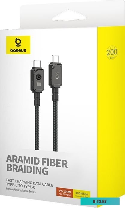 Кабель Baseus Unbreakable Series USB Type-C - USB Type-C (2 м, черный)