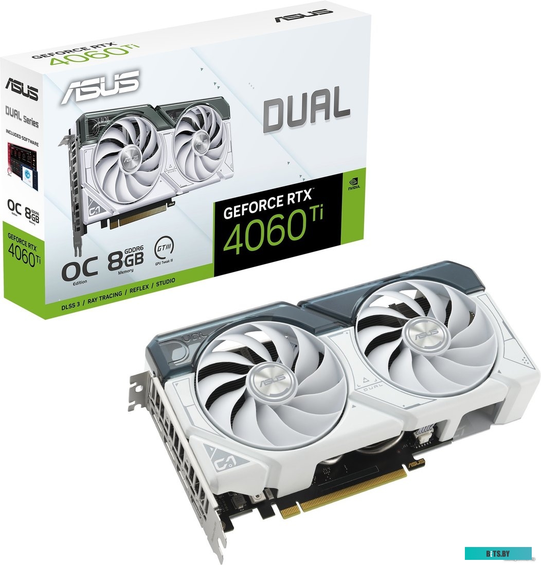 Видеокарта ASUS Dual GeForce RTX 4060 Ti OC Edition DUAL-RTX4060TI-O8G-WHITE