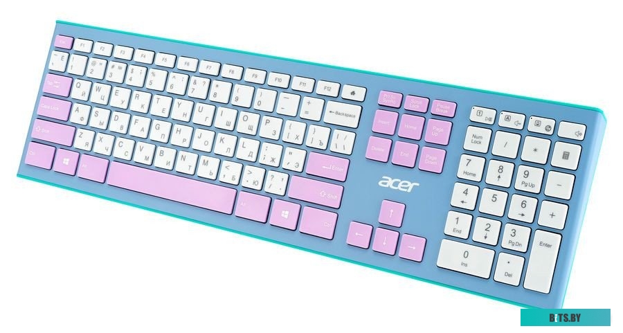 Клавиатура + мышь Acer OCC200 синий, интерфейс USB, беспроводной, slim-дизайн, Multimedia клавиши (ZL.ACCEE.002)
