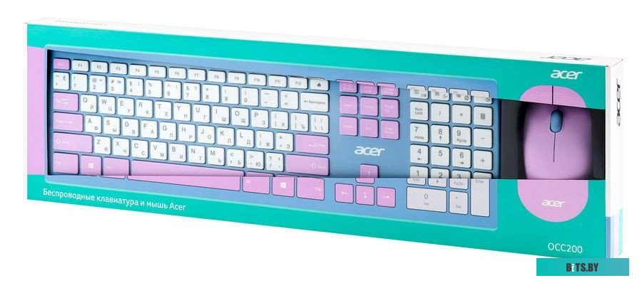 Клавиатура + мышь Acer OCC200 синий, интерфейс USB, беспроводной, slim-дизайн, Multimedia клавиши (ZL.ACCEE.002)