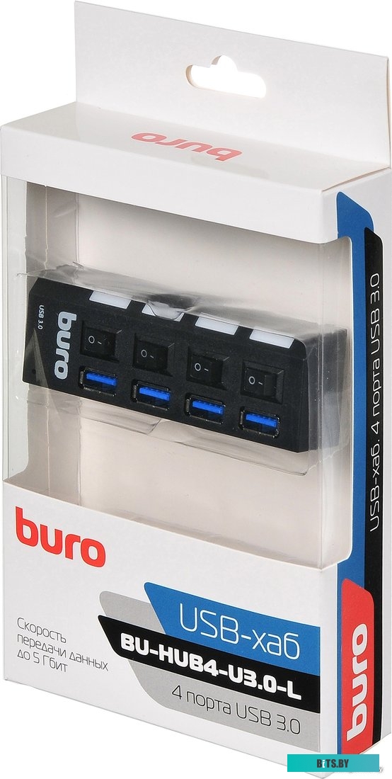 Концентратор USB (Хаб) Buro BU-HUB4-U3.0-L