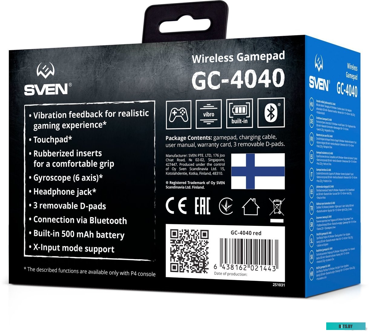 Геймпад SVEN GC-4040 черный/красный