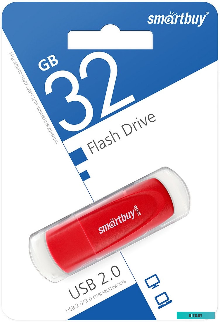 Флеш-диск SmartBuy Scout 32GB (красный) SB032GB2SCR