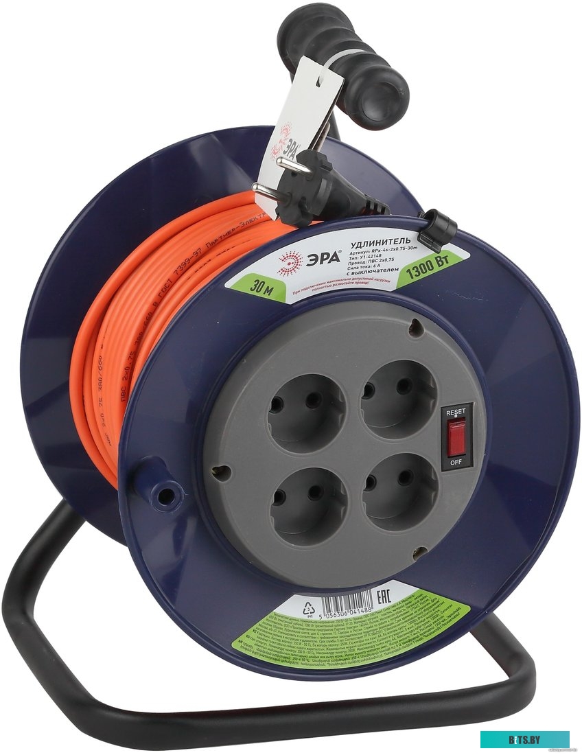 Удлинитель ЭРА RPx-4s-2x0.75-30m Б0043048