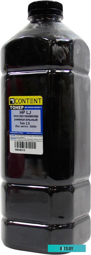 Тонер Content Универсальный для HP LJ 1010/1200/1160/4000/5000 Тип 2.5 1 кг <2011000651>