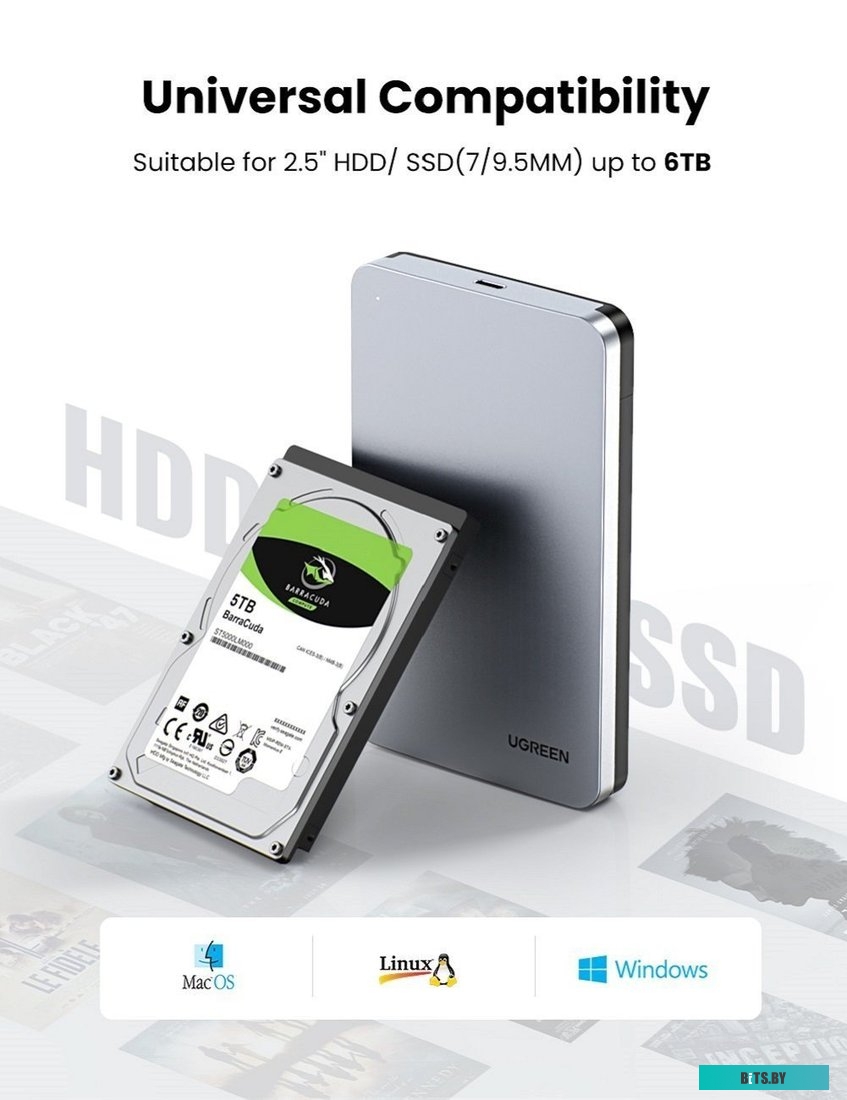 Бокс для жесткого диска Ugreen CM300 <70498>