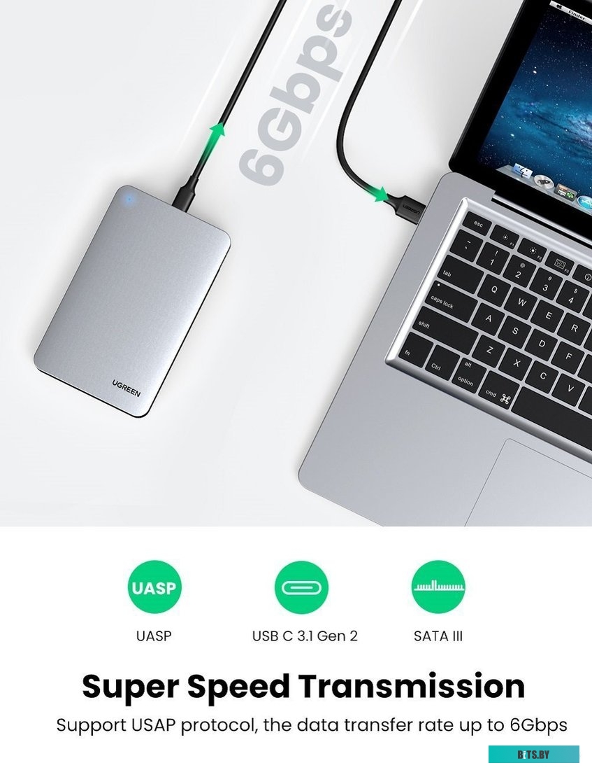 Бокс для жесткого диска Ugreen CM300 <70498>