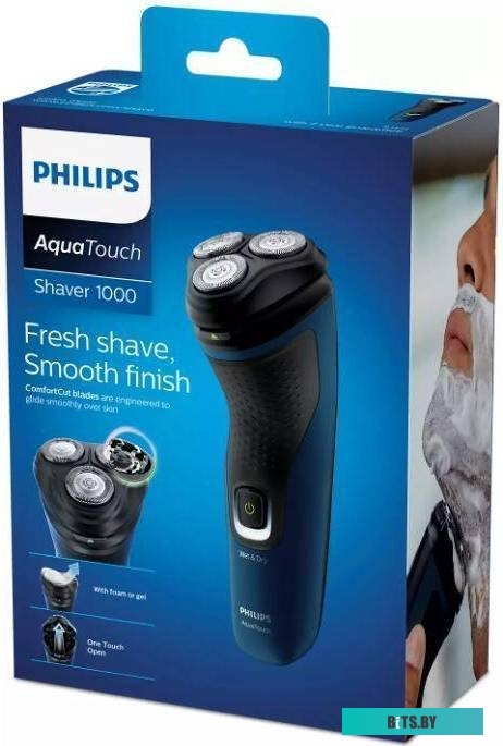 S1121/41 Бритва роторная Philips S1121/41 реж.эл.:3 питан.:аккум. черный