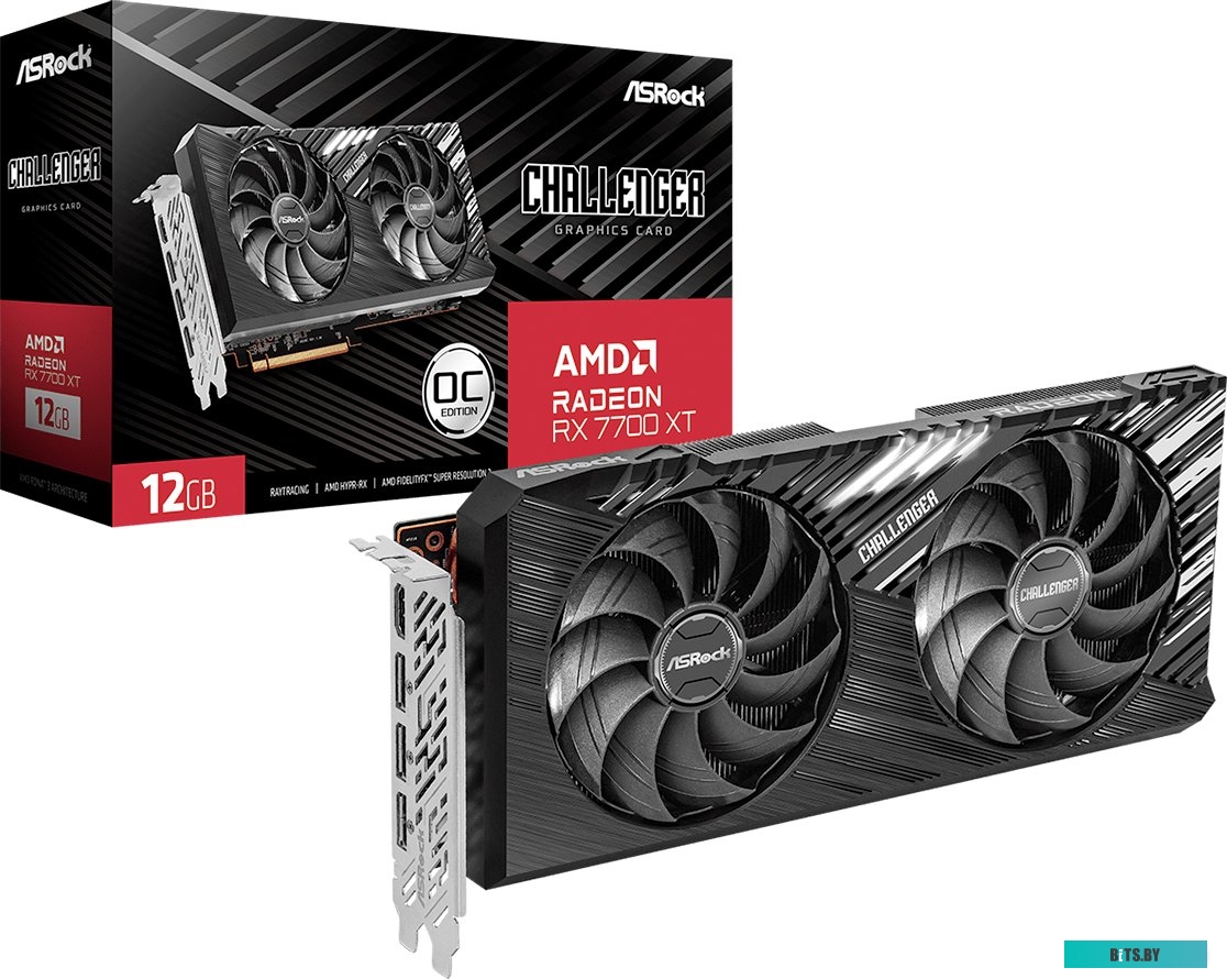 Видеокарта ASRock Radeon RX 7700 XT Challenger RX7700XT CL 12GO