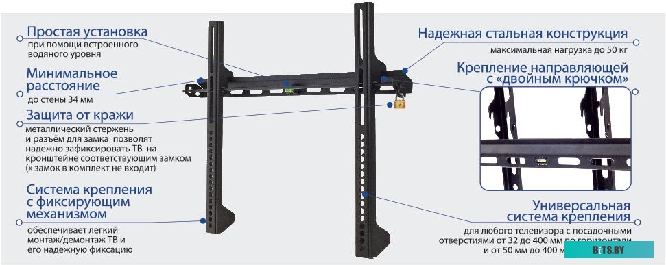 Кронштейн для телевизора Kromax VEGA-11 (черный)