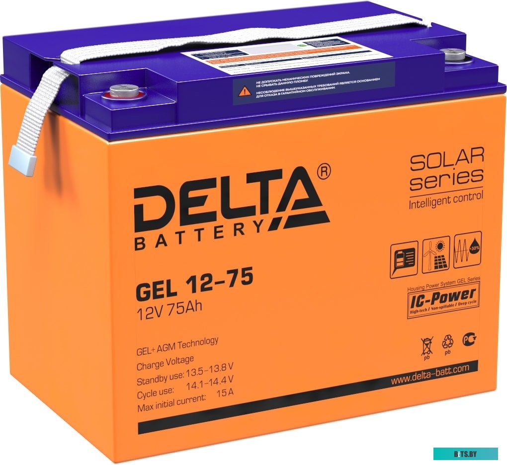 Аккумуляторная батарея Delta GEL 12-75 (12В/75 А·ч)