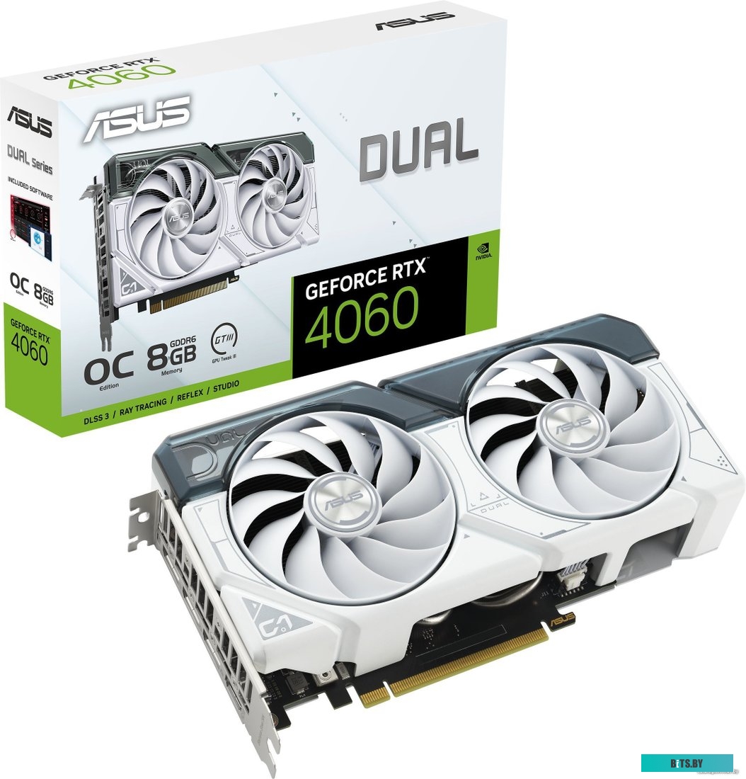 Видеокарта ASUS Dual GeForce RTX 4060 White OC Edition DUAL-RTX4060-O8G-WHITE