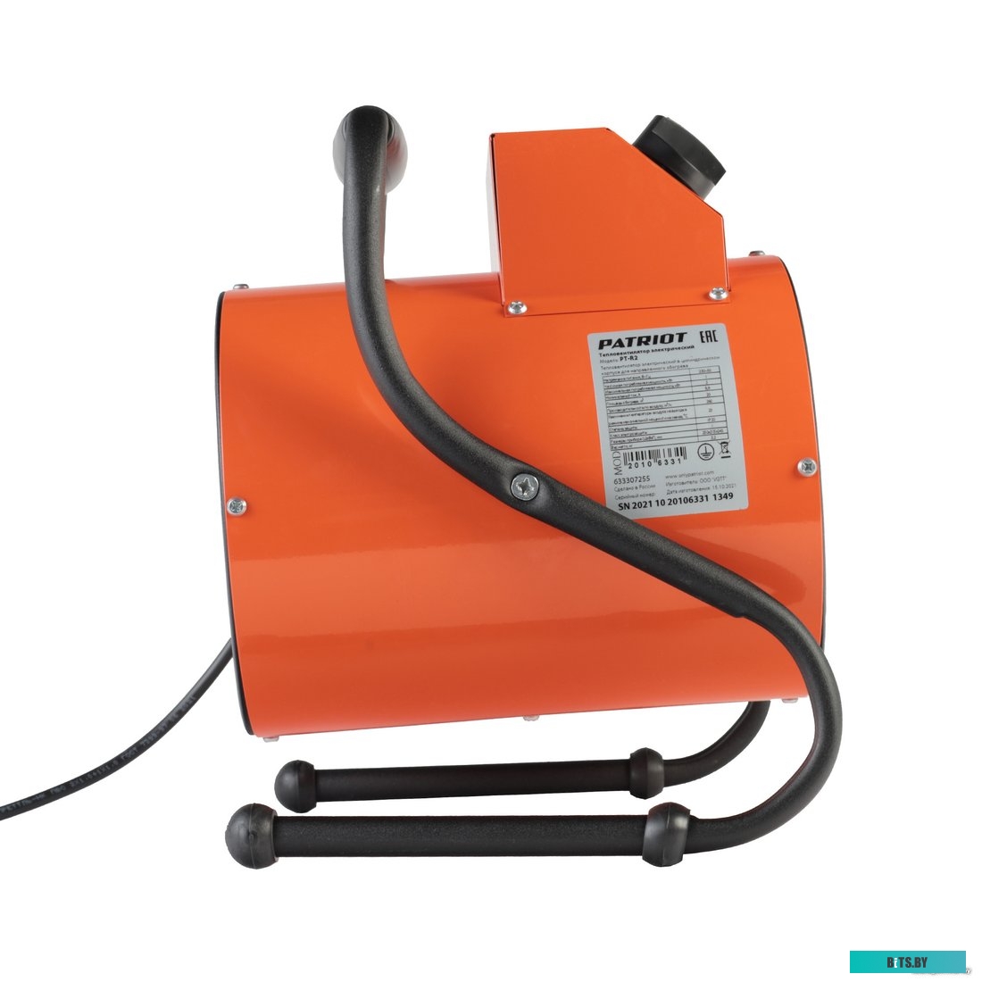 633307255 Тепловентилятор PATRIOT PT-R 2 [633307255] {Мощн. по ступеням 1.0/2.0 кВт, 220В, шнур с евровилкой,  поток воздуха 230м3/час, вес 2.5кг}