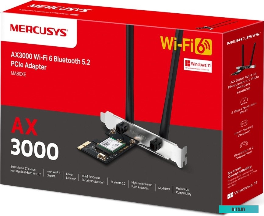 Wi-Fi/Bluetooth адаптер Mercusys MA80XE