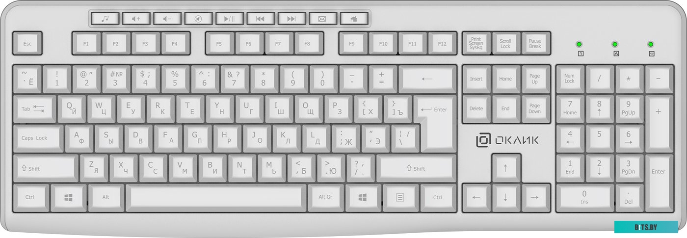 Клавиатура Oklick K225W (белый)