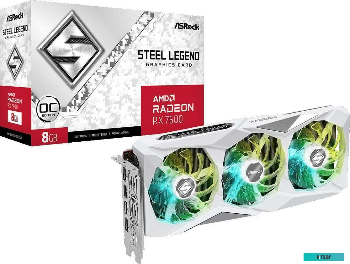 Видеокарта ASRock Radeon RX 7600 Steel Legend 8GB OC RX7600 SL 8GO