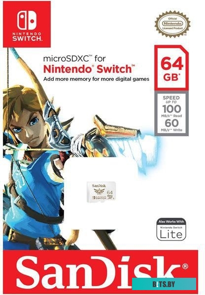 Карта памяти SanDisk для Nintendo Switch, модель SDSQXAT-064G-GN3ZN, 64GB