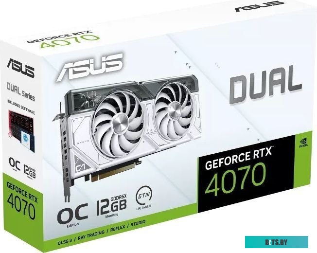 Видеокарта ASUS Dual GeForce RTX 4070 White OC Edition DUAL-RTX4070-O12G-WHITE