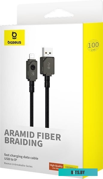 Кабель Baseus Unbreakable Series USB Type-A - Lightning (1 м, черный)