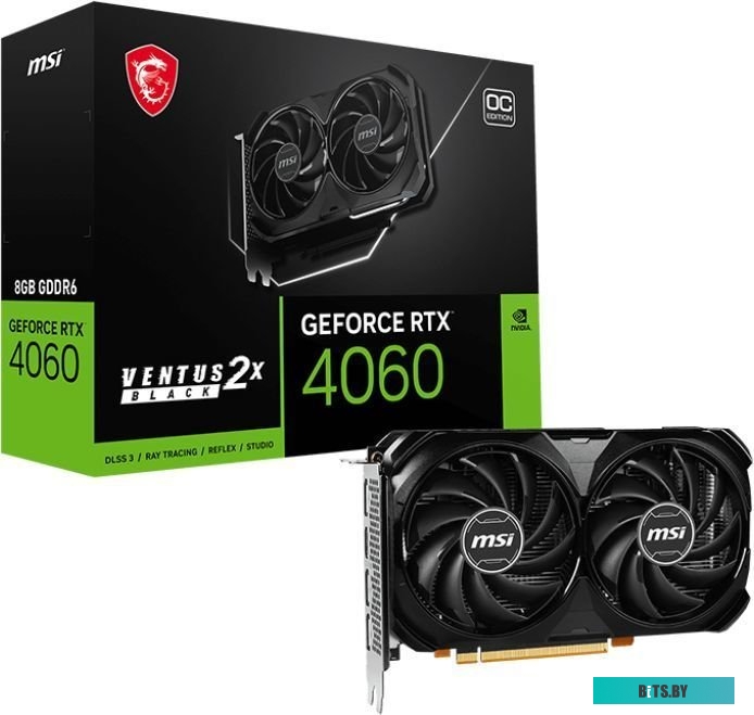 Видеокарта MSI GeForce RTX 4060 Ventus 2X Black 8G OC 