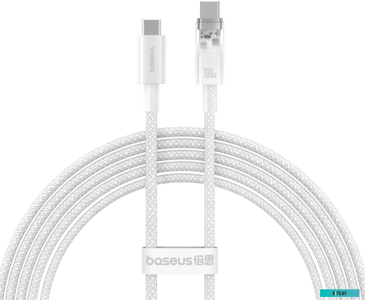Кабель Baseus Explorer Series Fast Charging with Smart Temperature Control USB Type-C USB Type-C (2 м, белый) 