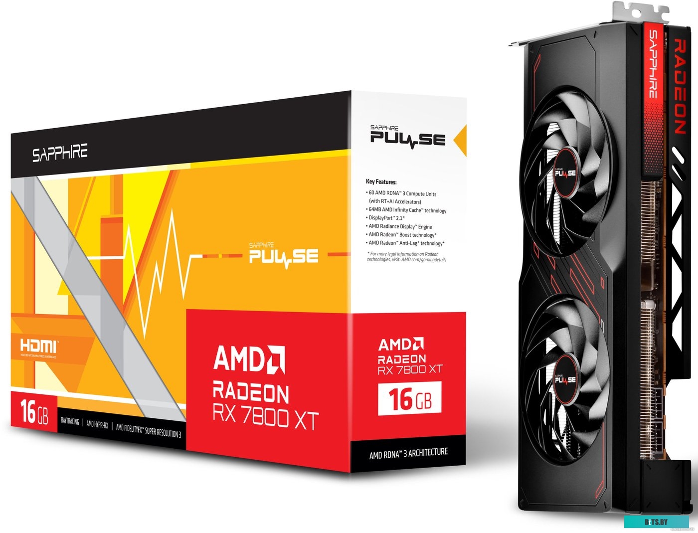 Видеокарта Sapphire Pulse Radeon RX 7800 XT 11330-02-20G