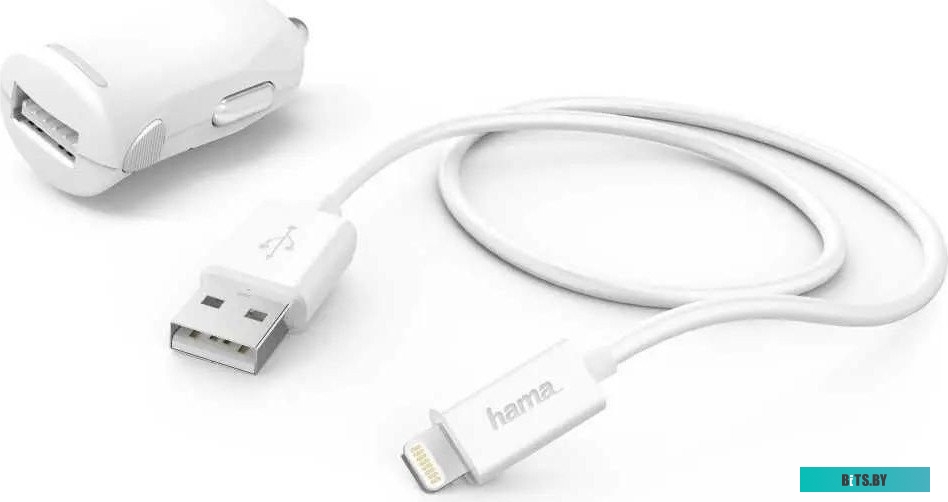 Зарядное устройство Hama H-183266 2.4A USB для Apple белый (00183266)