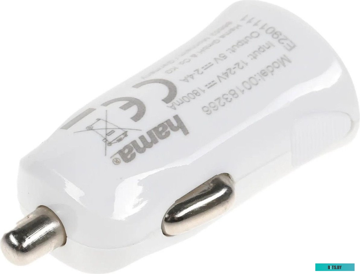 Зарядное устройство Hama H-183266 2.4A USB для Apple белый (00183266)