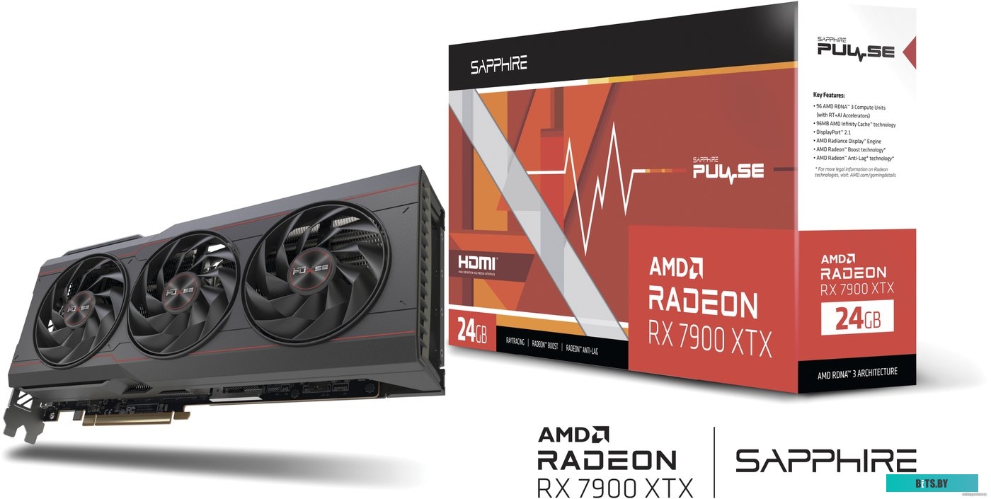 Видеокарта Sapphire Pulse Radeon RX 7900 XTX 11322-02-20G