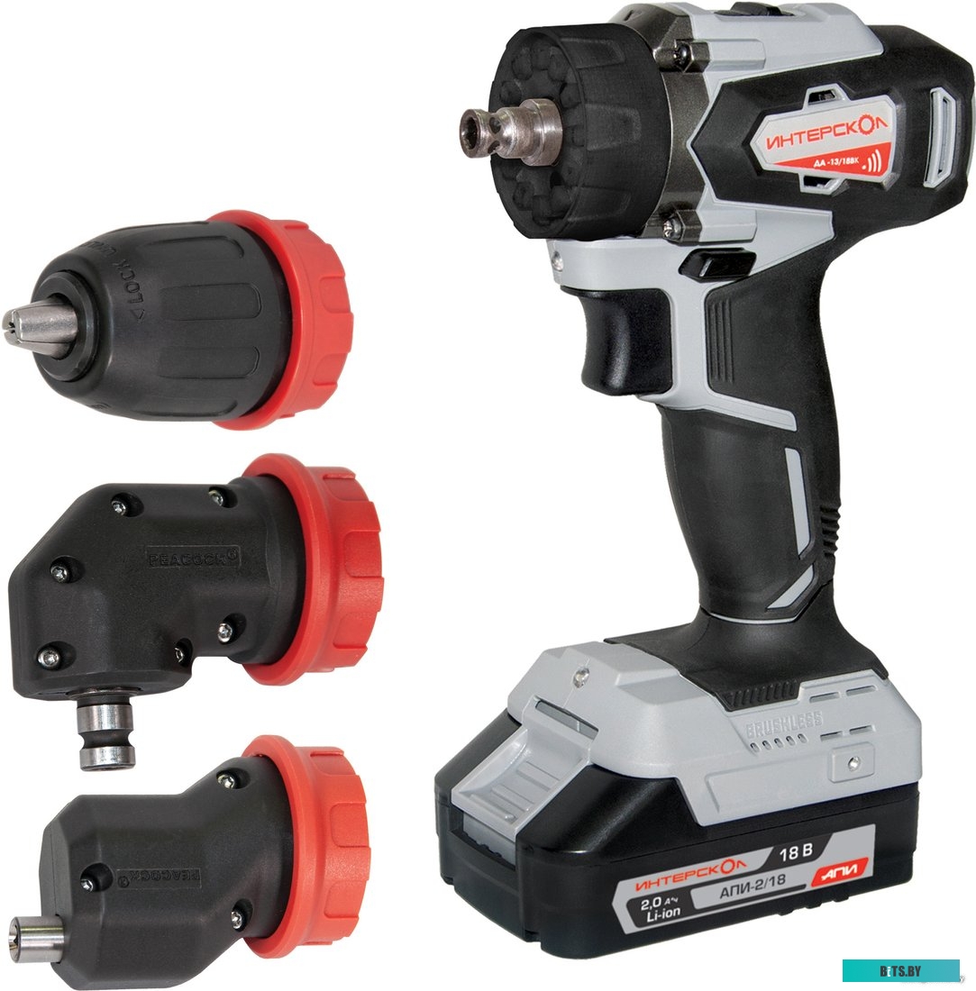 Интерскол ДА-13/18ВК 45 Комби (с 2-мя АКБ, насадки, кейс)