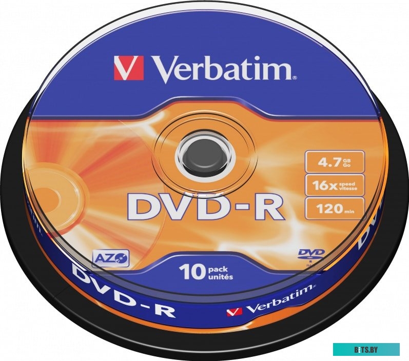 DVD-R диск Verbatim 4.7Gb 16x 43523 (10 шт.)