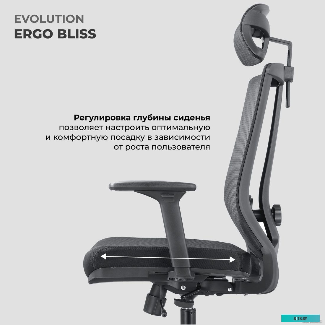 Офисное кресло Evolution ERGO BLISS Black (черный)