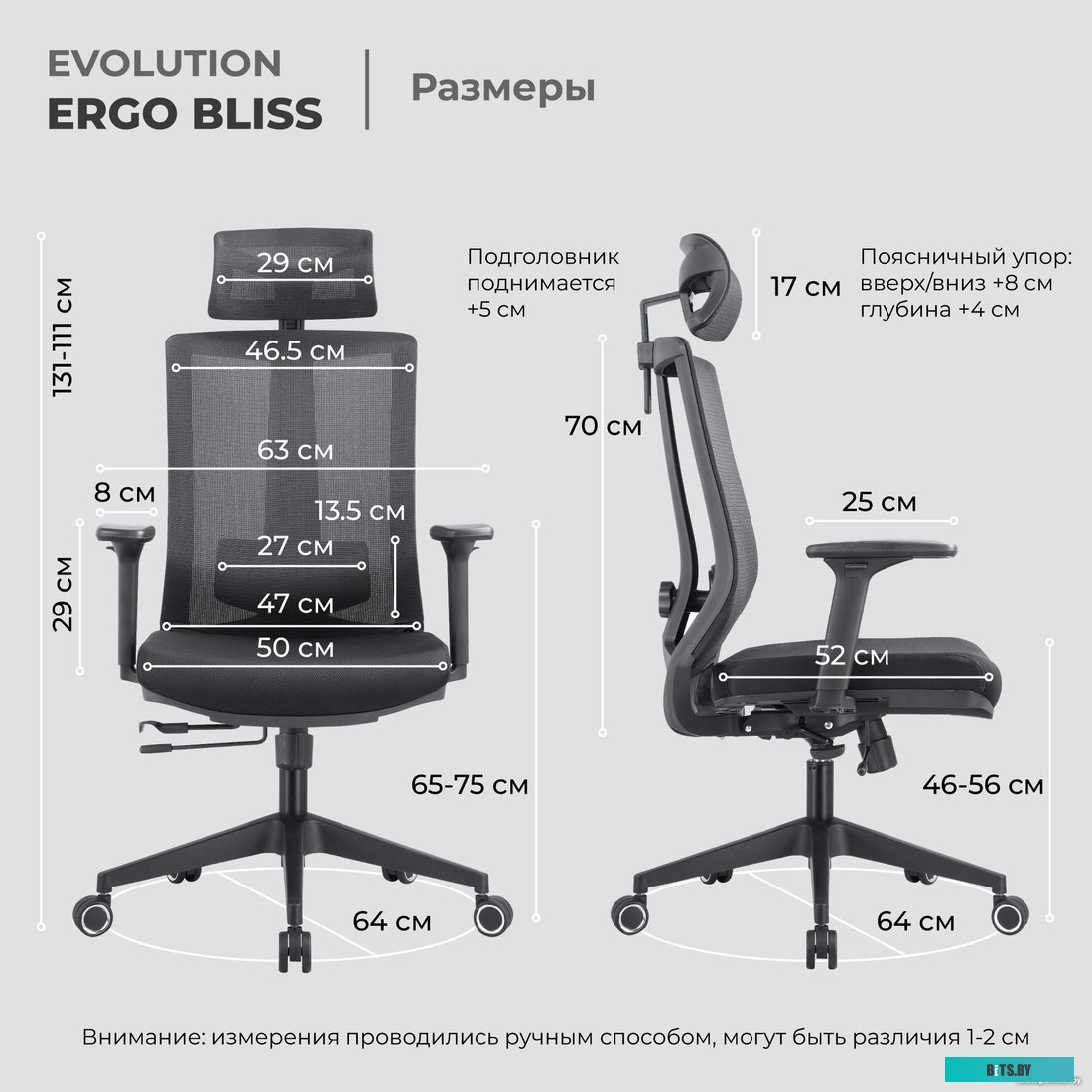 Офисное кресло Evolution ERGO BLISS Black (черный)