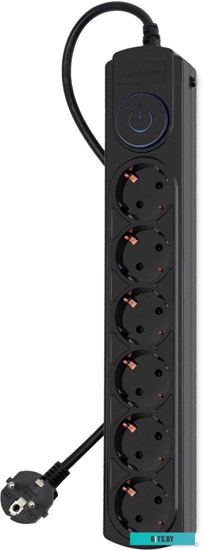 1804741 Ippon BK-6-EU-3-10-B (3м, 6 розеток, черный)