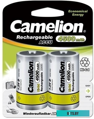 Аккумуляторы Camelion D 4500mAh 2 шт. [NC-D4500BP2] <D-4500mAh-BP2>